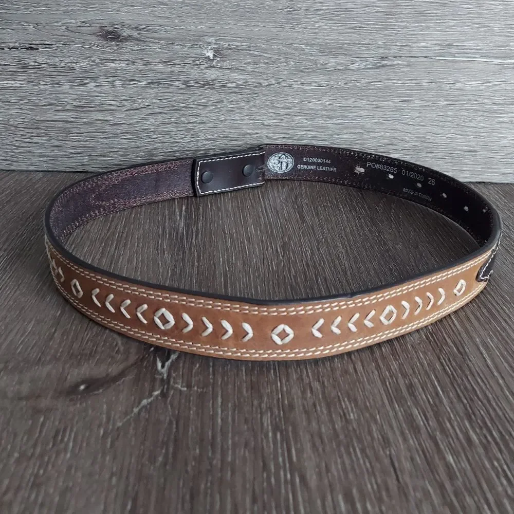 3D Arrow Stitch Western Belt 26